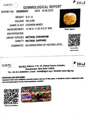 8.51/CT Natural Ceylonese Pukhraj with Govt Lab Certificate (4551)